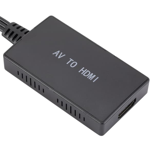 AV til HD-konverter, AV til HDTV high-definition videoadapterkabel, sort