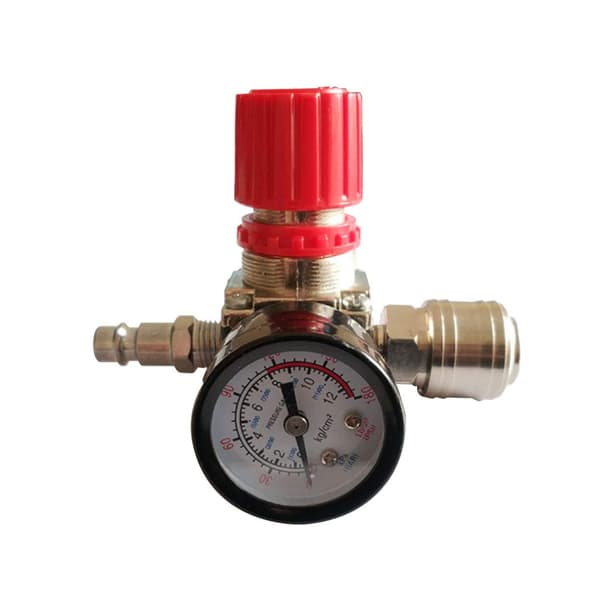 1/4\" Luftkompressor Trykregulator Pneumatisk Trykregulator, Trykreguleringsventil med Fitting 180psi 12bar (Trevejsventil)