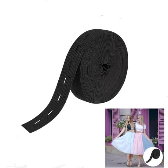 1 stk. - Elastikbånd - Flad sømtape - Højelastisk elastikbånd - Elastikbånd af elastisk materiale - sort - 40m