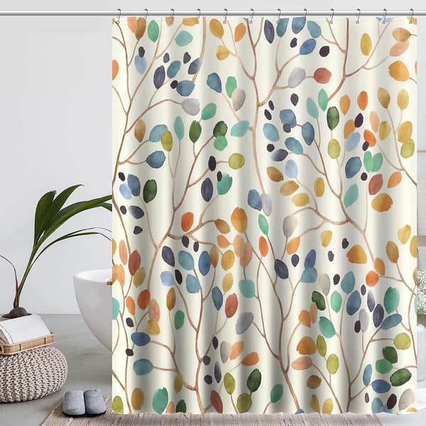 Beige duschdraperi - mögelresistent - 180 x 200 cm - textil