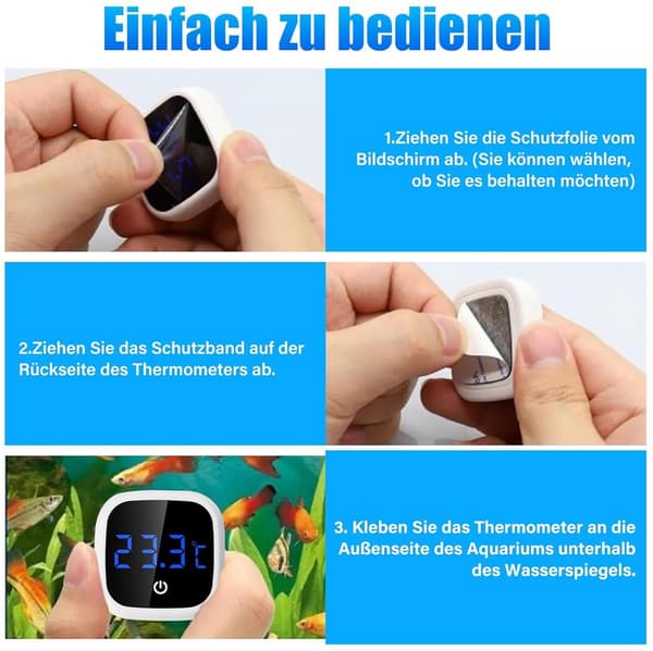 Digital akvarietermometer - extern sensor för noggrann vattentemperaturmätning