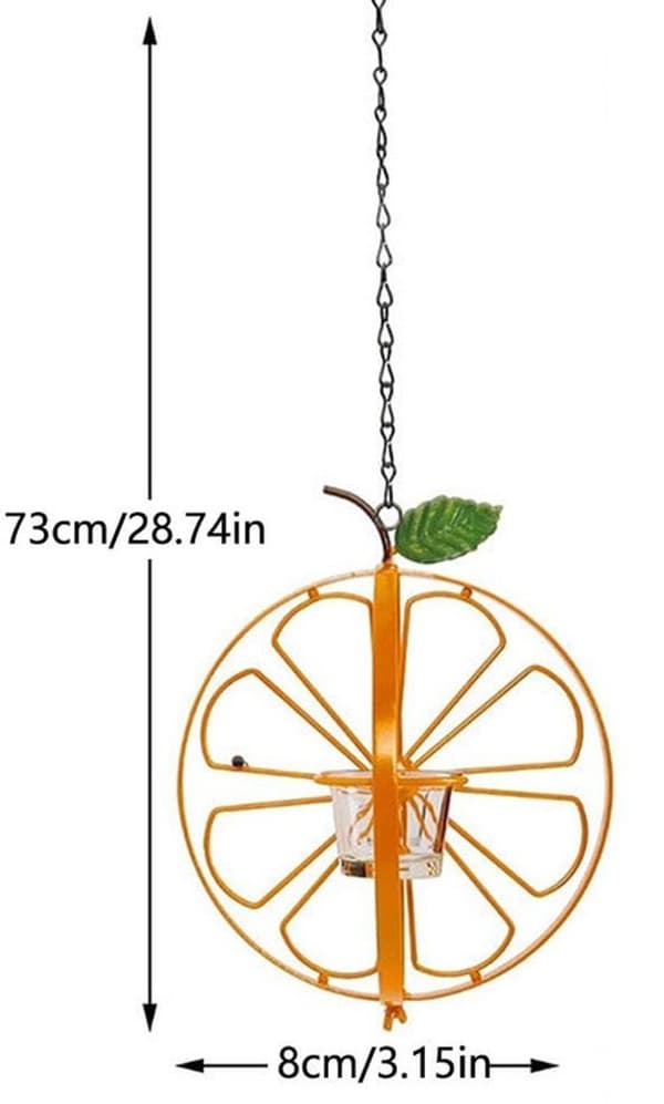 stykke - Kolibrifoderautomat - Udendørs foder- og drikkeskål - Kolibrifoderautomat - Foderautomat til Clementine Oriole - Orange