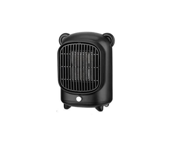 500W PTC keramisk varmeblæser, sort