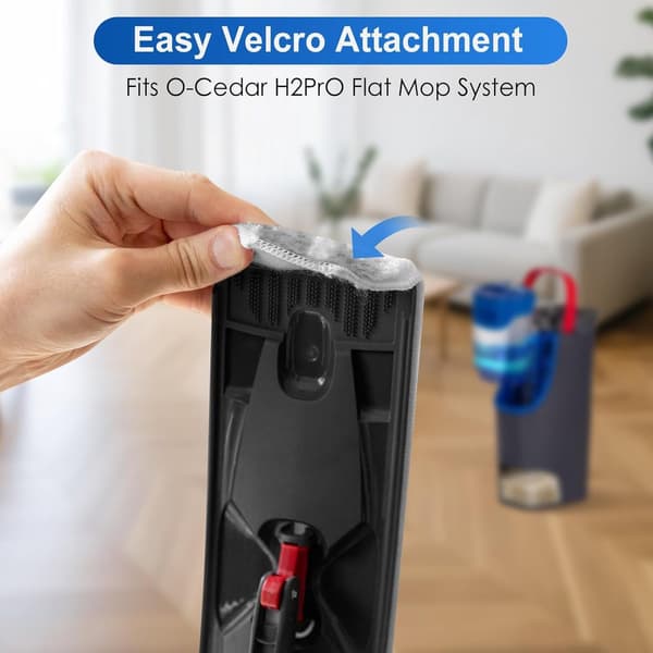 6-delars ersättningsmoppset O Cedar H2prO moppsystem - Vileda H2PrO Flat Mop Refill Kit - mopphuvudbyte - Grå - 6-delars