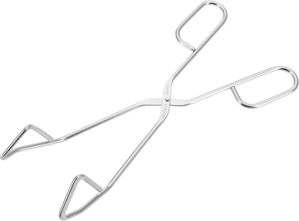 3-delt grill-/stegetang, rustfrit stål, længde: 24 cm, sølv