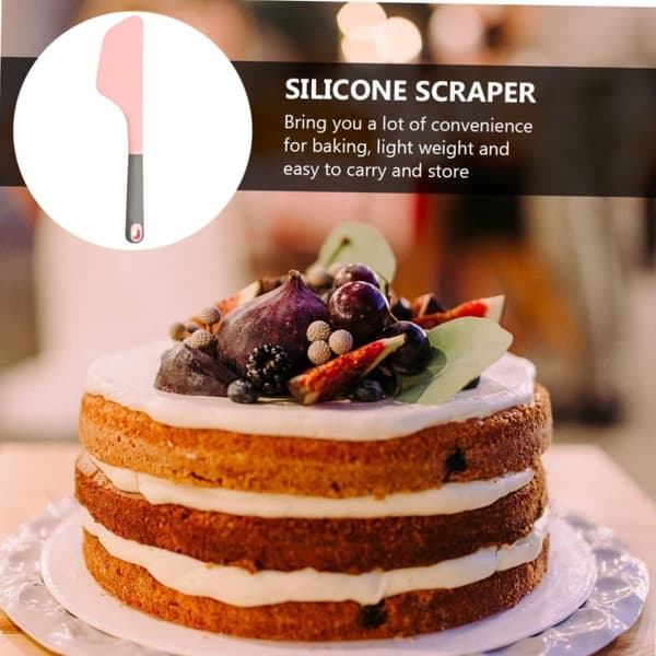 Silikone malerspatel - Bærbar silikonecremespatel - Til at sprede og glatte maling - lærred - smør - pink - 34×7.3cm
