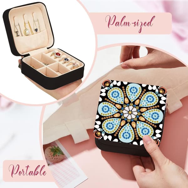 DIY Diamantmaling - Lærredsmateriale - Bærbar Makeuptaske