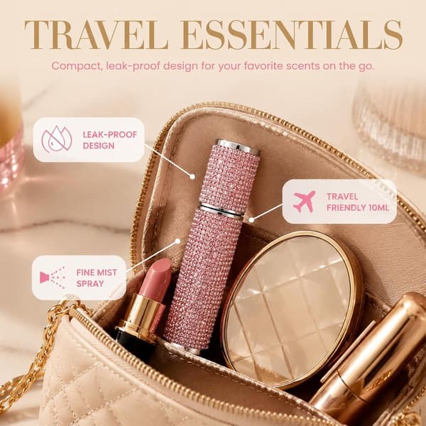 Parfymatomizer - 3 stycken - 5ML påfyllningsbar - Påfyllningsbar parfymatomizer - Tomma atomizerflaskor - Guld - 3 stycken - 5M
