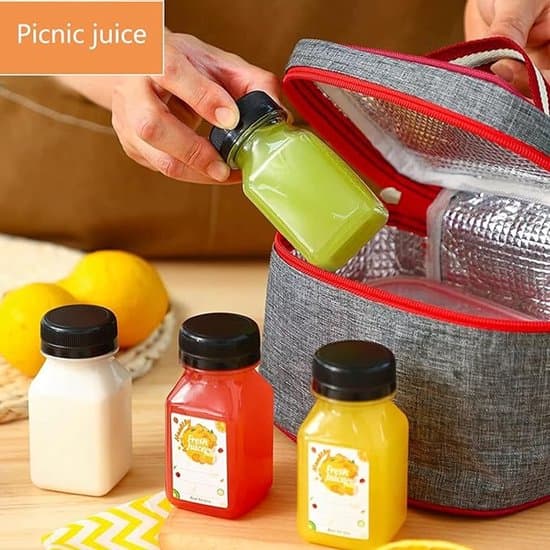 10 stycken små transparenta dricksflaskor - Plastjuiceflaskor - Mjölkflaskor - Dryckesbehållare - transparent - 120 ml - 10 stycken