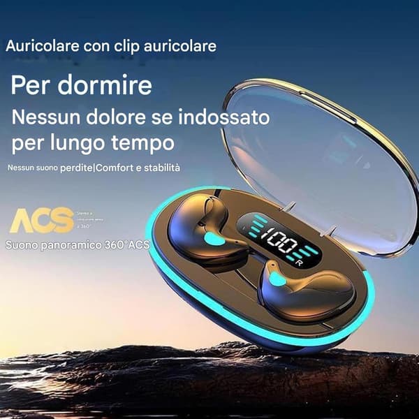 Trådløs Bluetooth-øretelefonclips, 70 mAh, 16 timer, sort, til løb, Bluetooth-brug, trådløs Bluetooth-øretelefonclips V5.3