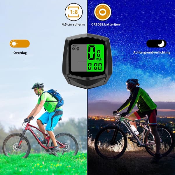 Cykelcomputer - Hastighedsmåler - Trådløs Cykelcomputer