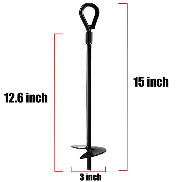 38,1 cm, Robust, Beskyttelse mod gravning, Telte, Gynger, Trampolin, 4 Stykker Sort