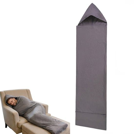 Campingsovepose - Sovepose til hjemmet - Soveposefor - Sovepose med hætte - Bærbar sovepose - Sovepose - Grå - 150 * 40 cm