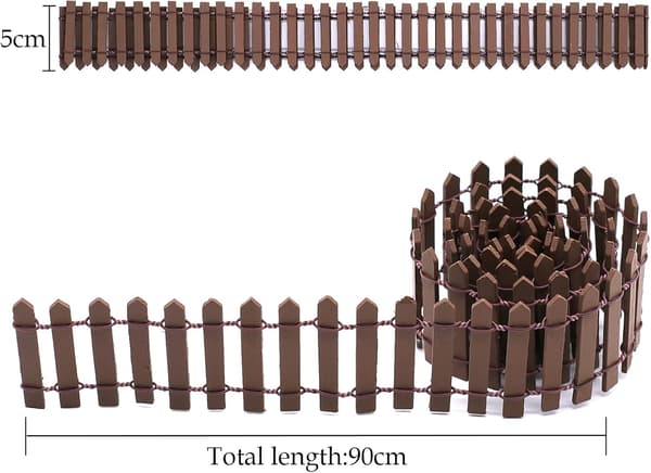 Miniature træhavehegn, fleksibelt, havepynt, mini træhegn