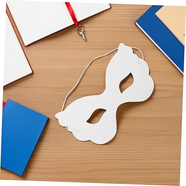 40 stykker DIY hvide papirmasker - robuste malbare halvmasker - med elastikbånd til kostumefester - velegnet til Halloween &