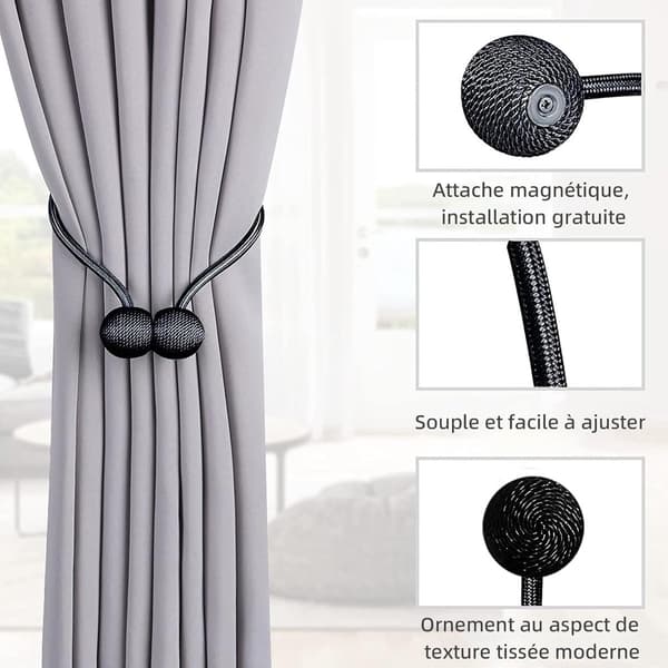 SolidKeus - Magnetiska gardinhållare 2-pack med enkel installation