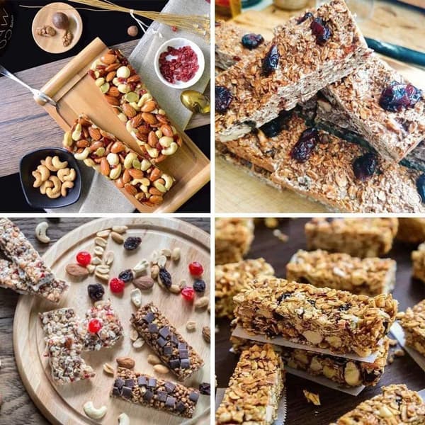 Stor rektangulär silikonform för granolabars - 8 hålrum för energibars, smör och snacks, 4 delar