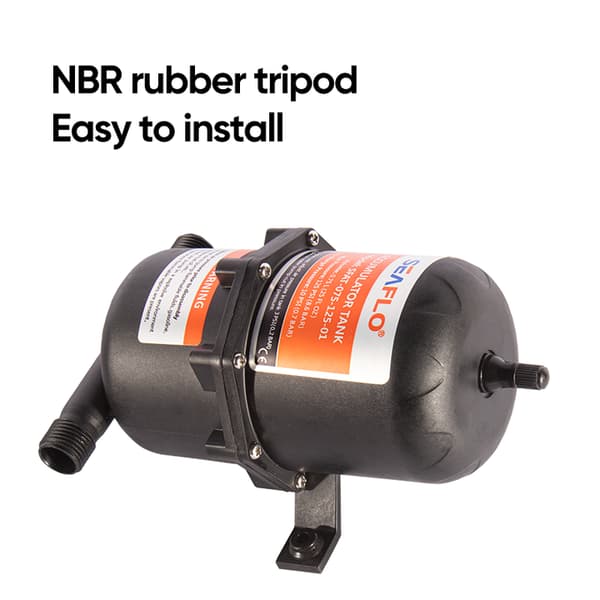 0,75 liters tryckackumulator vattenpump med flödeskontroll, 125 psi
