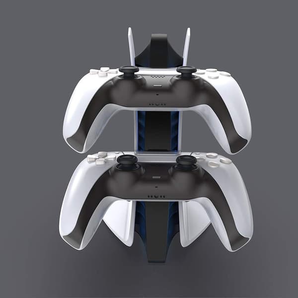 Velegnet til PS5-controlleroplader, med LED-belysning og opladerkabel, PlayStation 5 Dual Controller-ladestation