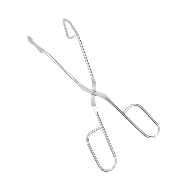 3-delt grill-/stegetang, rustfrit stål, længde: 24 cm, sølv