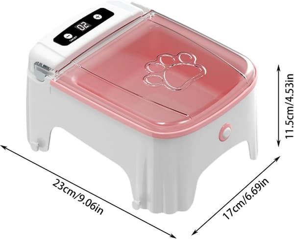 Automatisk kattefoderskål - Timer - Sensor til åbning af låg - Kattebakke - Kattefoderdispenser - Pink