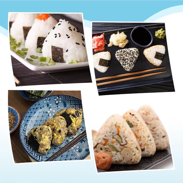 Sushi Maker-Onigiri Maker-Onigiri Form-Triangulär Sushi Form-6-i-ett-Risbollsform-Blå