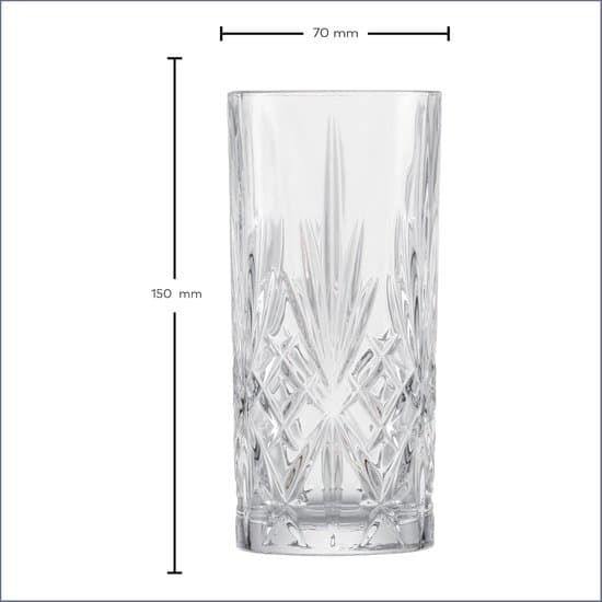 Longdrinkglas Set om 4 - Eleganta Glas för Longdrinks - Diskmaskinssäkert Kristallglas