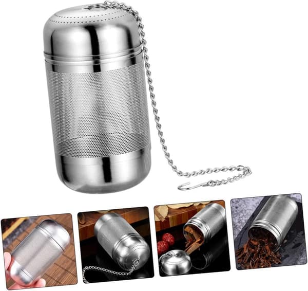 stykker Urtekugle i rustfrit stål Te-infuser i rustfrit stål Dovne te-infuserposer Te-infusere, Rustfrit stål