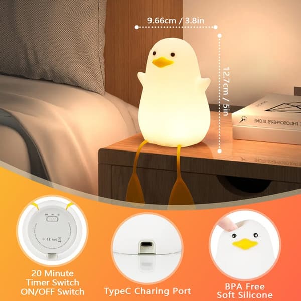 Anklampa för barn, LED Touch Control, USB-laddning, Sovrum
