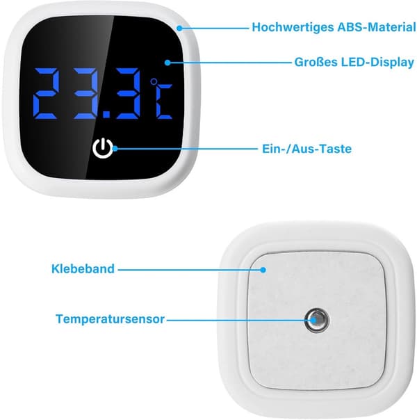 Digital akvarietermometer - extern sensor för noggrann vattentemperaturmätning