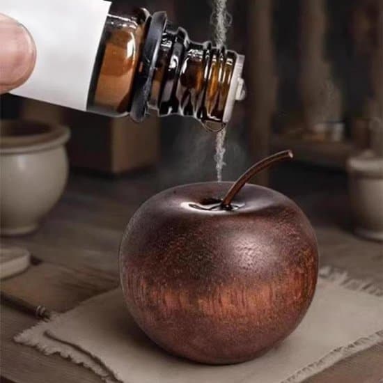 stykker - Duftende træ - Diffuser til æteriske olier - Aromaterapi diffuser - Æblepynt - Duftende pynt - Boligindretning - Brun - 4,5 x 3,7 cm