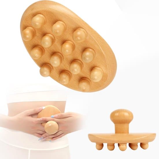 Træterapi Massagerulle til Lymfedrænage og Cellulite Reduktion