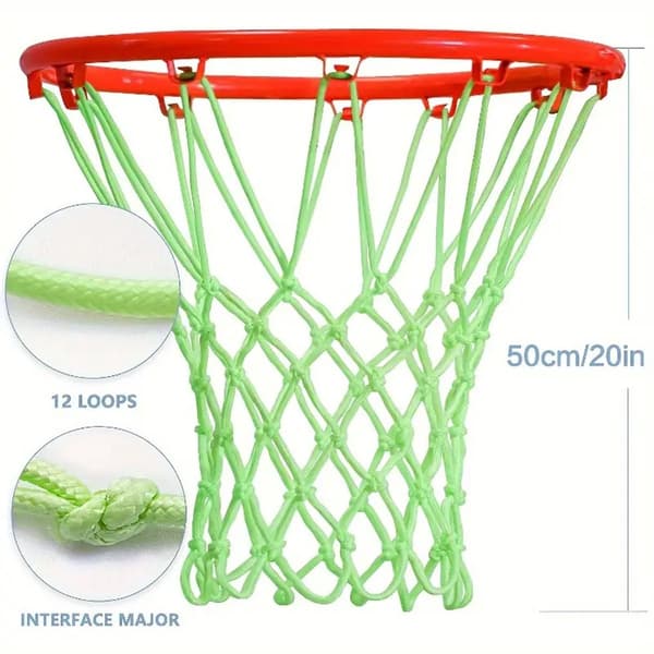 Selvlysende basketballnet - lysende - 12 løkker