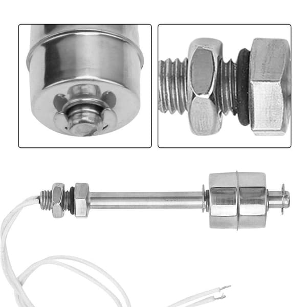 Vandstandskontroller - Niveafkontakt - Flydeniveauregulator - 0~220V - Rustfrit Stål - Væskeniveausensor - 100mm