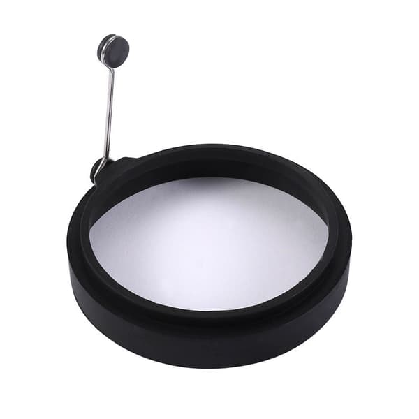 Sorte silikone æggeringe, 4 stk., non-stick belægning