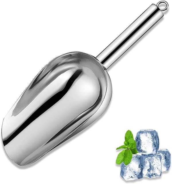 Isspand i metal 6 oz, isspand til køkkenismaskine, lille madskovl til barfester, bryllupper, hundefoder, rustfrit stål sølv