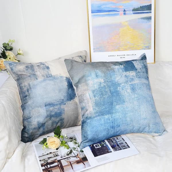 Kuddfodral Set 45x45 cm – 4 Mönstrade Prydnadskuddar för Soffa & Sovrum | Vardagsrumstillbehör