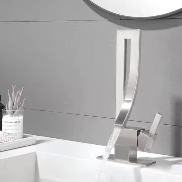 Hane til håndvask, messingstruktur, børstet nikkel finish