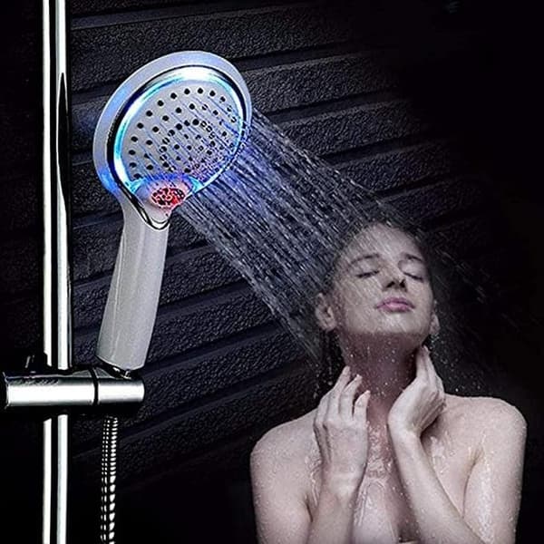 LED bruserhoved, LED håndbruserhoved, temperaturstyret LED bruserhoved, temperaturstyret bruserhoved