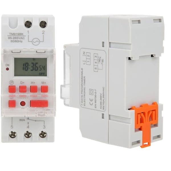 TM919BK 85265V AC 30A LCD 7-dages programmerbar digital timer, programmerbar tidsafbryder
