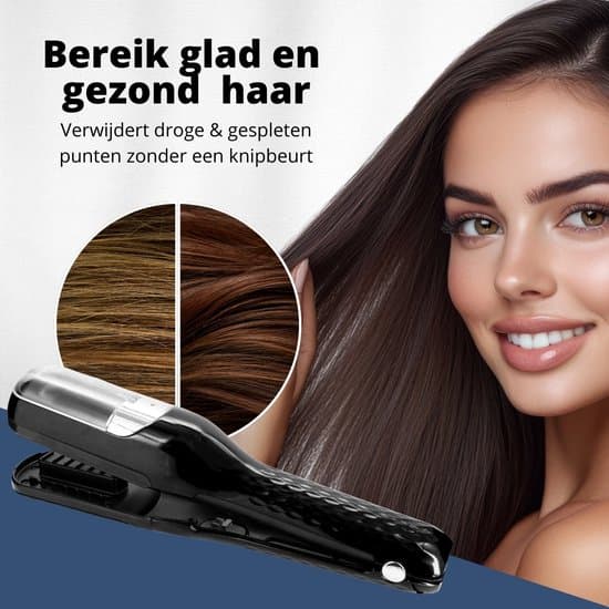 Split Ender - Split Remover - Inkl. tillbehör - För kluvna toppar - Split End Trimmer - Svart - inkl. E-bok