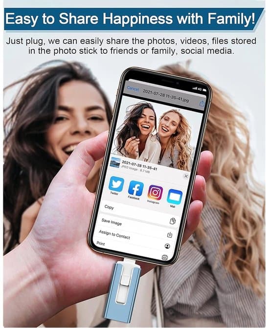 512GB 4-i-1 USB 3.0 Minnessticka - Kompatibel med iPhone - iPad - Android - och PC - Lightning - USB-C - Micro-A - 3.0 M
