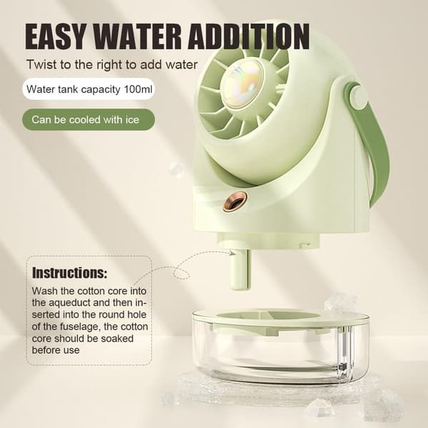 Ventilator - bordventilator, støjsvag, til kontor, soveværelse, stue (beige)