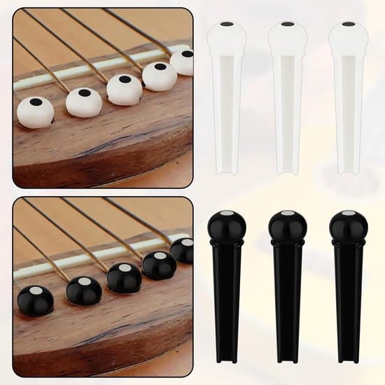 12 st Akustisk Gitarr Stallpinnar med 2 Gitarr Sadelmuttrar och 1 Stycke Stallpinne Dragare - Gitarr Stallpennor - Gitarr Tillbehör - 12 st - 1 Stycke