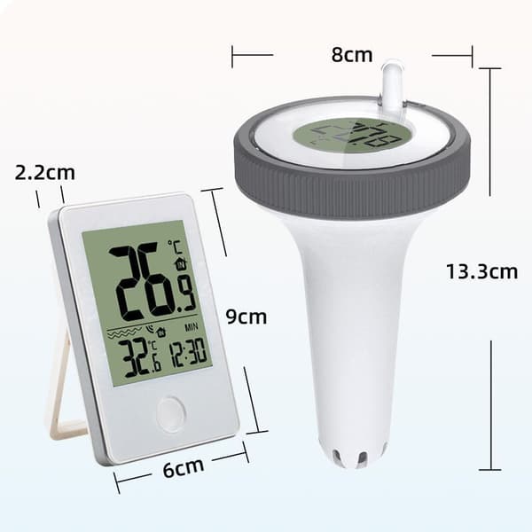 Pooltermometer - flytande pooltermometer - Flytande vattentermometer - Vattentermometer med LCD-skärm - för pool - bad - jacuzzi