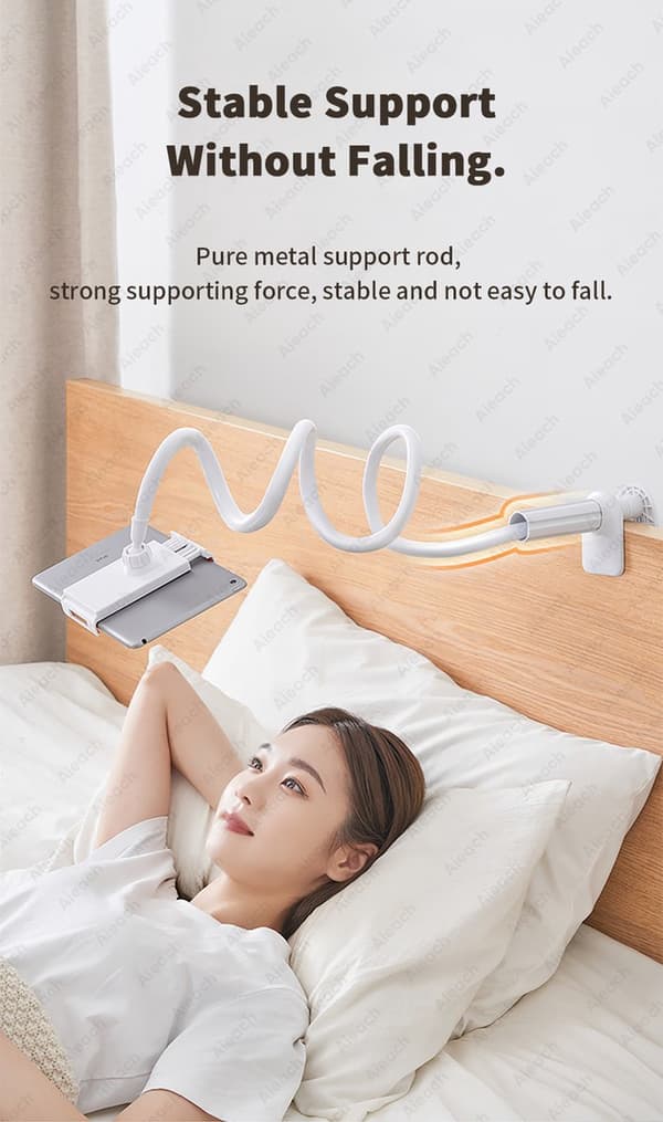 iPad-holder til seng - Drejearm - Velegnet til telefon / iPad / Switch - Sort