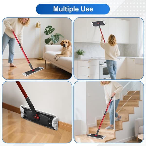6-delars ersättningsmoppset O Cedar H2prO moppsystem - Vileda H2PrO Flat Mop Refill Kit - mopphuvudbyte - Grå - 6-delars