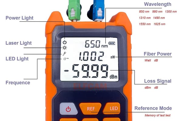 Unikt E-200 bærbart optisk multimeter, fotometer med VFL, testområde: -70 dBm til +6 dBm