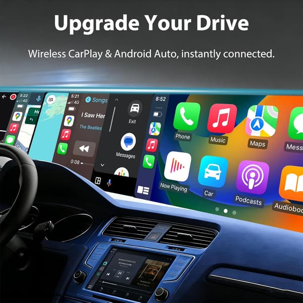 Langaton CarPlay-sovitin, 2-in-1 langaton Android Auto & CarPlay -langaton sovitin, plug and play, Android Auto -langaton sovitin