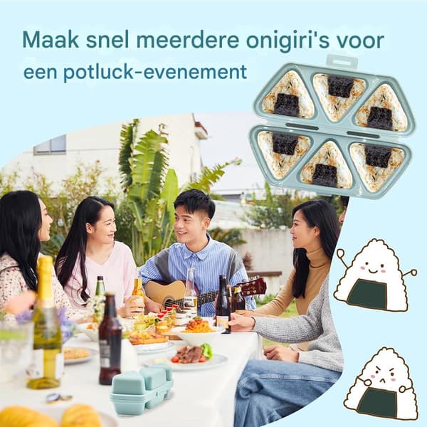 Sushi Maker-Onigiri Maker-Onigiri Form-Triangulär Sushi Form-6-i-ett-Risbollsform-Blå
